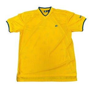 Starter Mesh Shirt Mens sz Large Yellow Short Sleeve T-Shirt